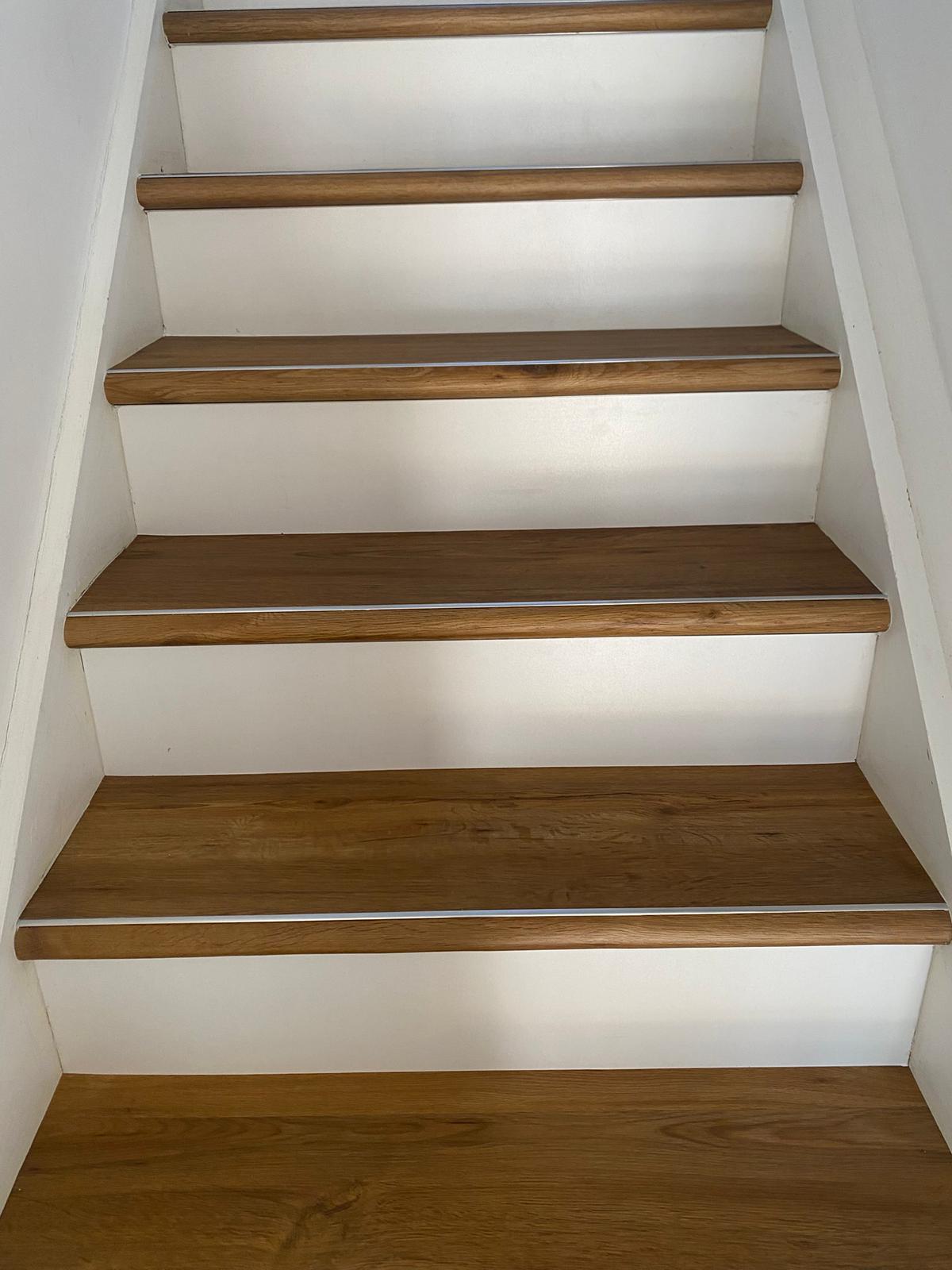 Colosseum Light Oak LVT Flooring & Stair Chrome Finish - Langley, Kent