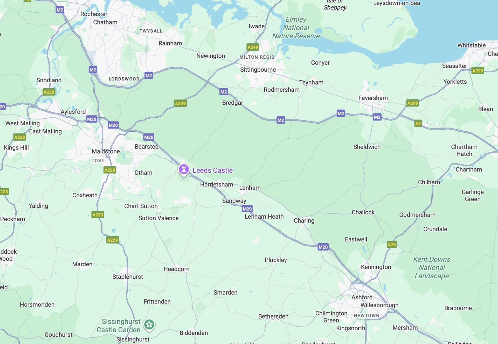 Map of areas we cover including Medway Maidstone Swale Ashford Canterbury Thanet